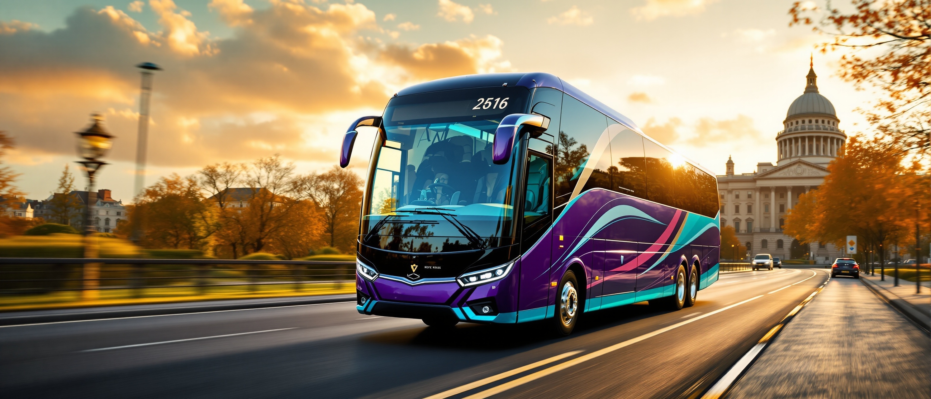 Premium coach service in Belfast with City Hall